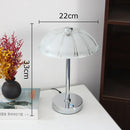 Axyaa Nordic Glass Mushroom LED Desk Lamp for Living Room, Study, Bedroom