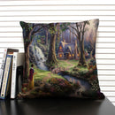 Axyaa Fairy Tale World Oil Painting Cushion Cover for Living Room Sofa