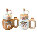 Axyaa Insulated Stainless Steel Straw Water Bottle Cute Girls Tea Tumbler