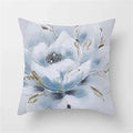 Luxurious Blue Bird Floral Pillowcase by Axyaa - 45x45cm Square Decor for Home & Office