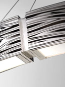 Axyaa Chrome Round Water Ripple Chandelier: Modern Luxury Living Room Statement Piece
