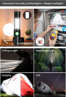 Axya High Lumen Rechargeable LED Flashlight with COB Side Light, Waterproof & Zoomable