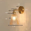 Axyaa Vintage Amber Coffee Glass Wall Sconce Mirror Light