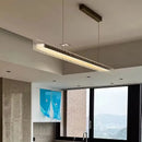 Axyaa Modern Black Linear Glass Chandelier for Dining Room and Kitchen Island