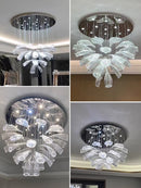 Axyaa Petal Glass Pendant Lights: Modern Chandeliers for Living & Dining Room Decor