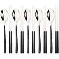 Axyaa Black Gold Stainless Steel Cutlery Set - 10Pcs Luxury Korean Tableware