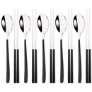 Axyaa Black Gold Stainless Steel Cutlery Set - 10Pcs Luxury Korean Tableware