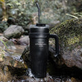 Axyaa Large Capacity Stainless Steel Thermos Bottle with Straw