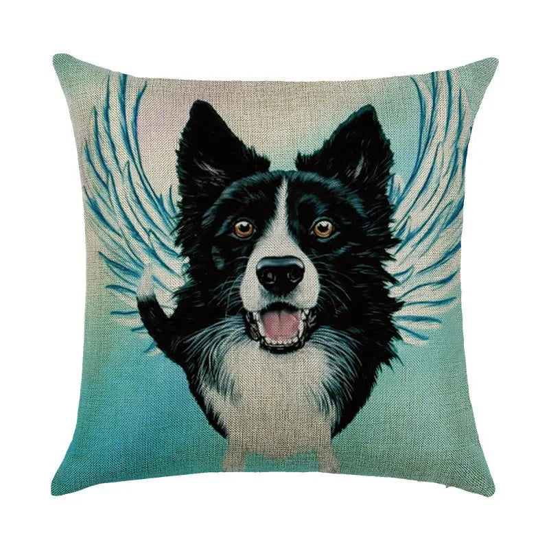 Axyaa Cartoon Dog Linen Pillowcase 45*45cm