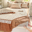 Axyaa Winter Milk Fleece Bed Skirt - Thickened Single Piece Mattress Cover