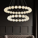 Axyaa Luxe Pearl Necklace Ring LED Ceiling Chandelier for Living Room & Bedroom