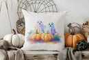 Axyaa Ghosts & Pumpkins Pattern Pillow Cover for Sofa, Bedroom & Car