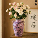 Axyaa Hand-painted Rose Flower Ceramic Vase for Home Decoration