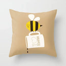 Axyaa Coffee Print Polyester Throw Pillow Case for Home Sofa Chair Decor