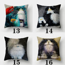 Watercolor Cat Pillowcase by Axyaa - 45cmX45cm Square Sofa Pillow - Loving Cat Design