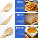 Axyaa Wooden Cutlery Set for Events & Parties