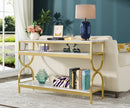 Axyaa 3-Tier Console Table: 55" Sofa Entryway Hallway Table, Open Storage Shelves