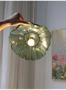 Axyaa Sunflower Glass Pendant Lights, Modern Brass Hanglamp for Dining Table, E27 AC90~240V