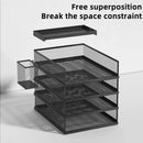 Axyaa Metal File Desk Organizer with Multilayer Tray and Pen Holder