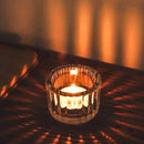 Glass Tealight Candle Holder Set by Axyaa - Clear Mini Candlestick Table Centerpiece