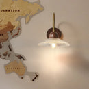 Axyaa Wood Glass LED Wall Light: Modern Bedside Lamp for Bedroom, Living Room, Corridor
