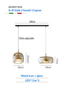 Axyaa Glass Chandelier with Adjustable Cord - Elegant Home Lighting for Dining Room