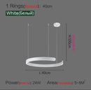 Axyaa LED Full Spectrum C-ring Pendant Light: Modern Luxury Minimalist Lighting for Home Decor.