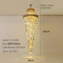 Axyaa Luxury Modern Crystal Chandelier - Black/Gold Loft Lighting Fixture