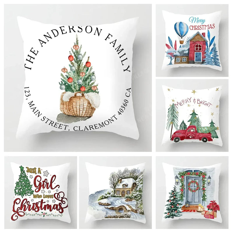 Axyaa Christmas Series Pillowcases for Festive Home Decor 40x40 50x50 60x60 35x35