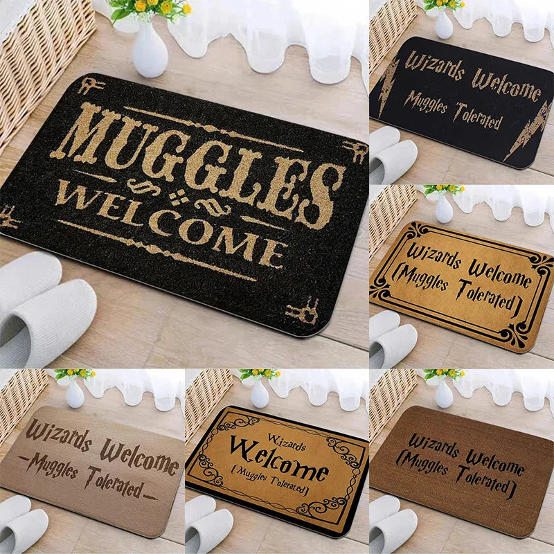 Axyaa Wizard Muggle Entrance Mat: Non-Slip Absorbent Hallway Carpet