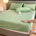 Axyaa Velvet Fitted Bed Sheet with Elastic Band - Winter Warm, Anti-Slip - All Sizes