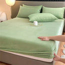 Axyaa Velvet Fitted Bed Sheet - Anti-Slip Mattress Cover Single King Queen Size