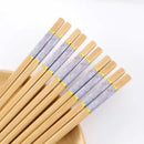 Axyaa Bamboo Chopsticks - Celadon Printed Set for Home Use