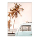 Coconut Tree Beach Surf Wall Art Canvas Print by Axyaa