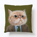 Axyaa Cartoon Animal Linen Pillowcase for Home Sofa Decor