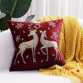 Axyaa Embroidered Snowflakes Christmas Cushion Cover