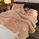 Axyaa Imitation Rabbit Velvet Plush Blanket - Super Soft Solid Color Sofa Blanket