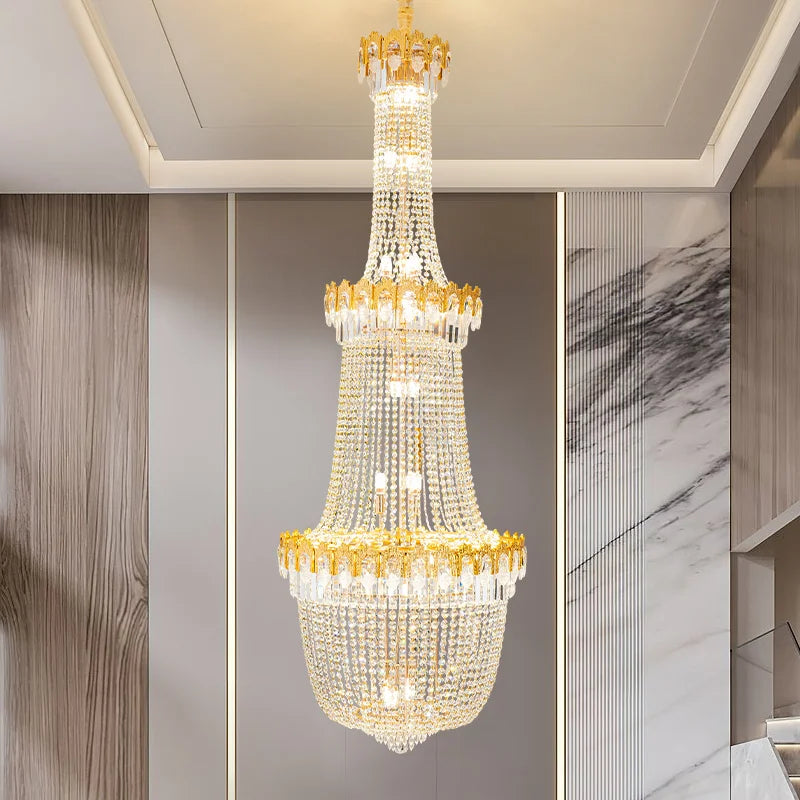 Axyaa Crystal Chandelier: Modern Luxury Lighting for Living Room and Hotel Project