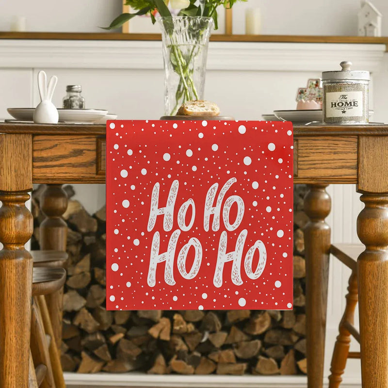 Axyaa Christmas Polka Dot Table Runner - Festive Kitchen & Dining Room Decor