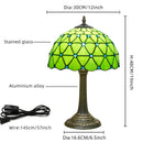 Axyaa Green Stained Glass Table Lamp 12 Inches for Home Office Decor