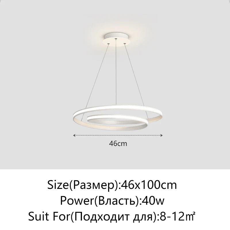 Axyaa Circular White LED Pendant Lamp for Home, Living Room, Dining Room, Bedroom