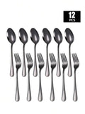 Axyaa Stainless Steel Fork and Spoon Set - Ideal for Home, Restaurant, Wedding, Party
