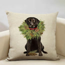 Axyaa Cute Cat Dog Christmas Party Pillow Cover 45x45cm