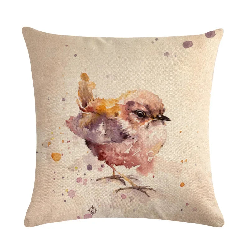 Animal Print Linen Pillowcase by Axyaa - Home Decor Cushion Cover
