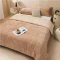 Axyaa Patchwork Blanket 2025: Milk Fleece & Flannel Velvet Bed Cover