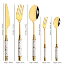 Axyaa White Gold Cutlery Set - 30Pcs Stainless Steel Tableware Dinnerware Flatware
