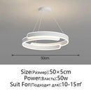 Axyaa Black White Led Pendant Ring Chandelier for Home Indoor Decor Lighting