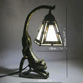 Axyaa Tiffany Cat Table Lamp: LED Vintage Creative Light for Home Bedroom