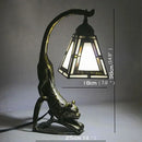 Axyaa Tiffany Cat Table Lamp: LED Vintage Creative Light for Home Bedroom
