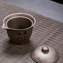 Axyaa Ceramic Tea Set: Portable One Pot Three Cups Set for Outdoor Tea Brewing
